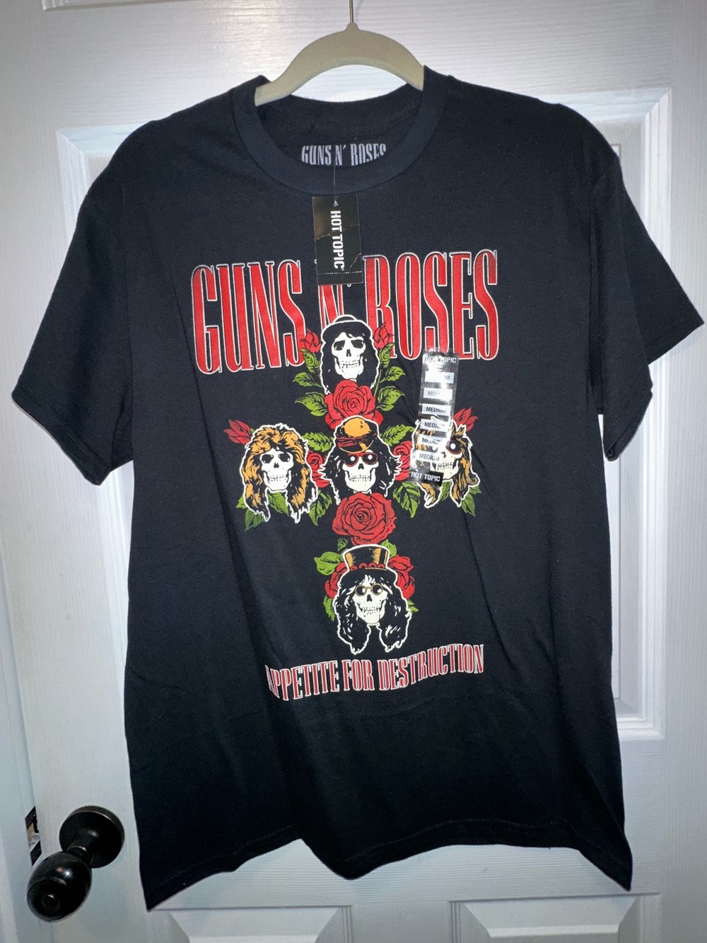 Guns N Roses Black Graphic Tee - Appetite For Destruction Unisex Size Medium
